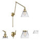 Large Cone 30 inch 3.50 watt Antique Brass Swing Arm Wall Light, Franklin Restoration