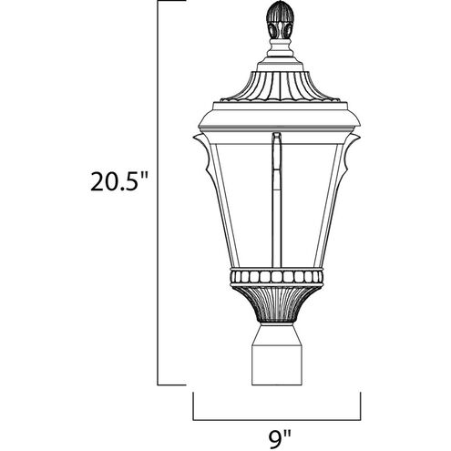Odessa 1 Light 21 inch Espresso Outdoor Pole/Post Lantern