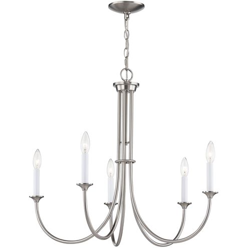 Meadowview 5 Light 28 inch Brushed Nickel Chandelier Ceiling Light