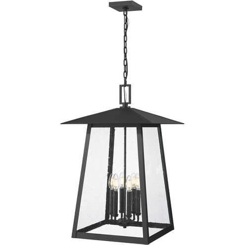 Rainer 6 Light 17.5 inch Black Outdoor Chain Mount Ceiling Fixture in G9