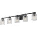 Jacqueline 5 Light 40.25 inch Matte Black Bathroom Vanity Wall Light