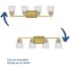 Vertex 4 Light 29 inch Brushed Gold Bath Light Wall Light
