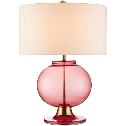 Jocasta 28 inch 150.00 watt Clear Red/Brass Table Lamp Portable Light