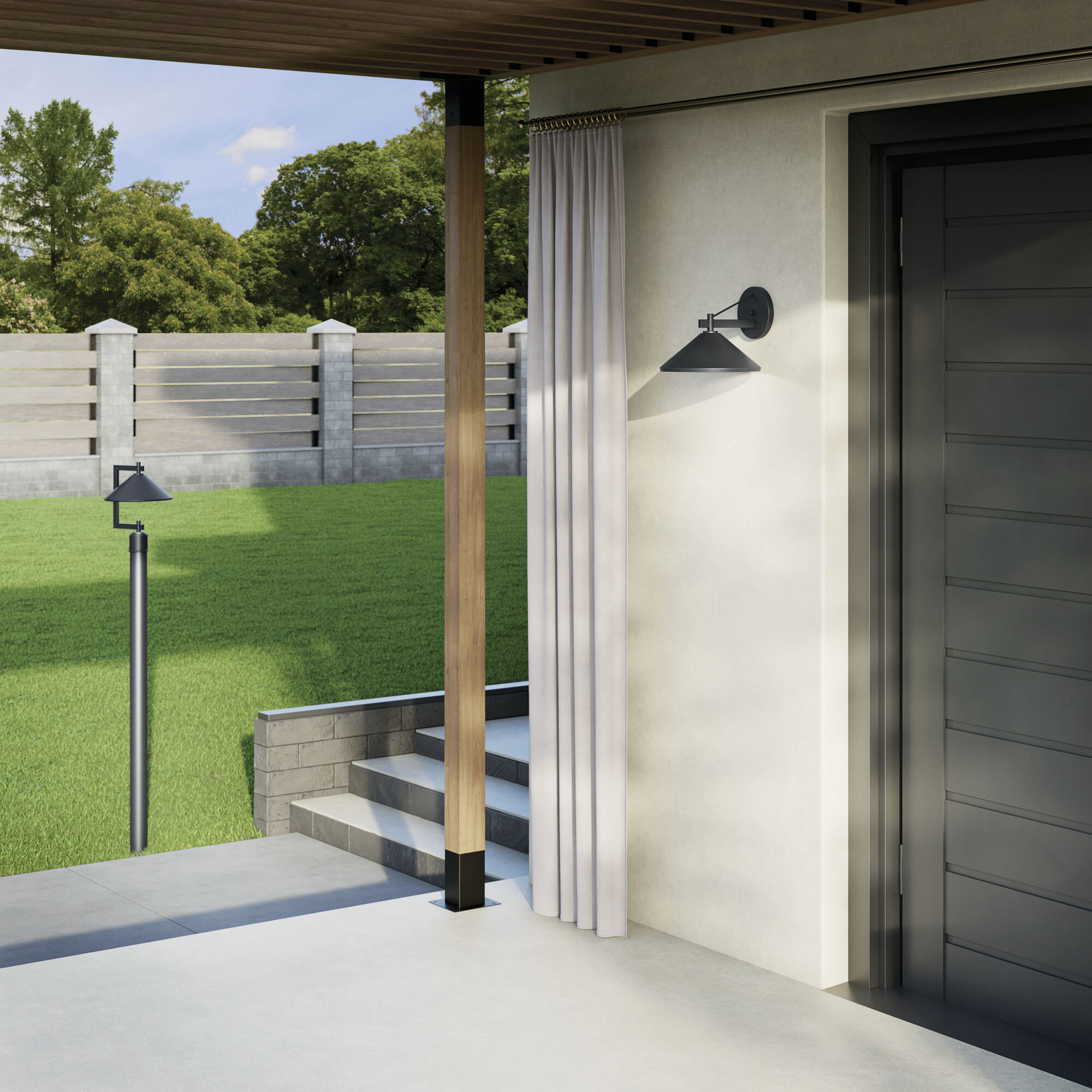 Ripley 1 Light 16 inch Black Outdoor Post Lantern