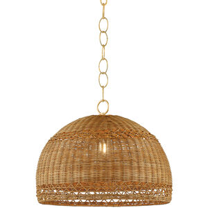 April 1 Light 18 inch Aged Brass Pendant Ceiling Light