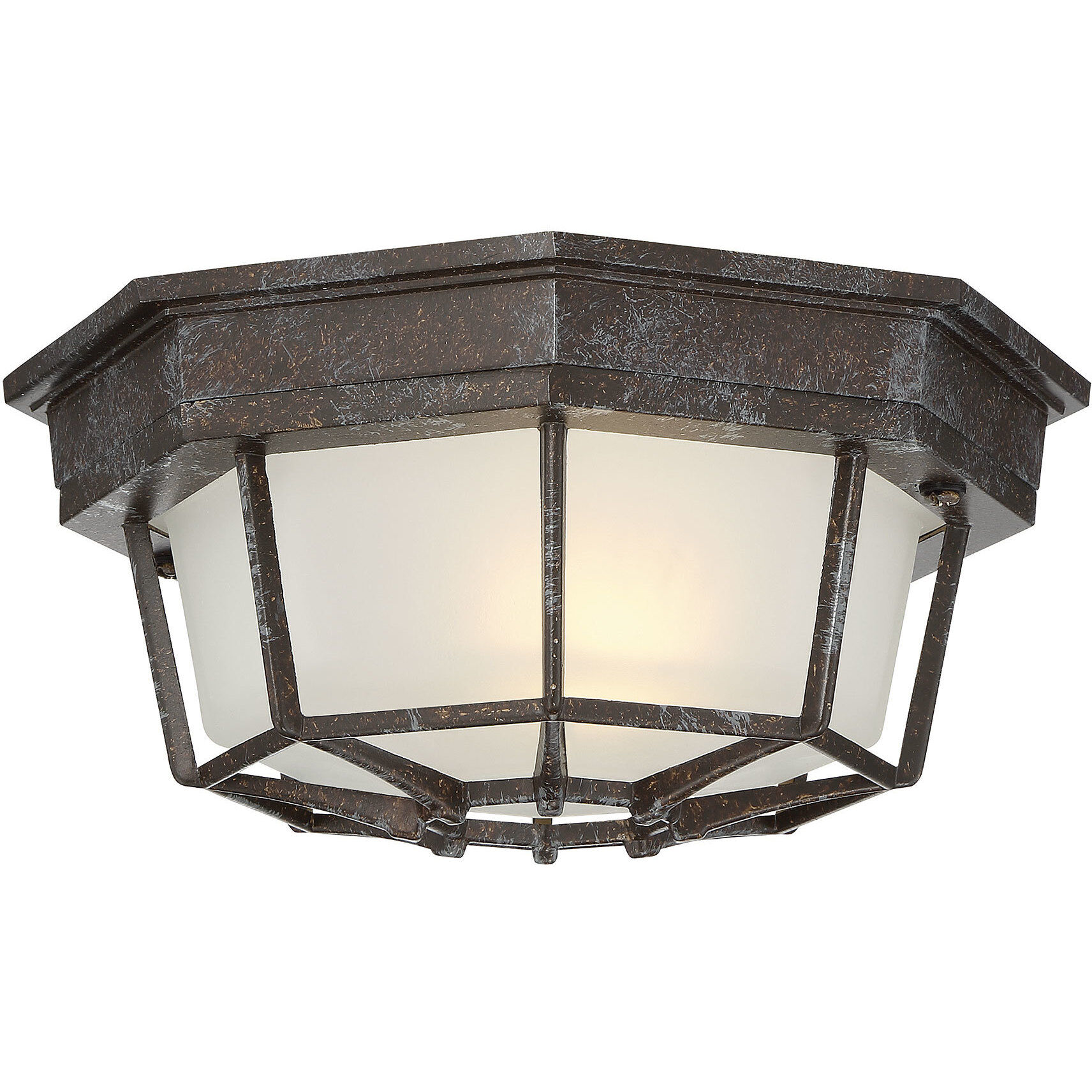Exterior Collections 1 Light 9 inch Rustic Bronze Outdoor Flush Mount