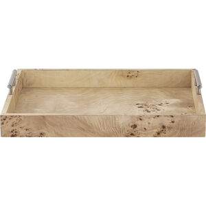Caleb Bleached Burl and Nickel Tray