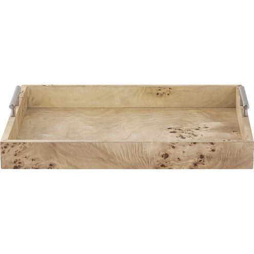 Caleb Bleached Burl and Nickel Tray