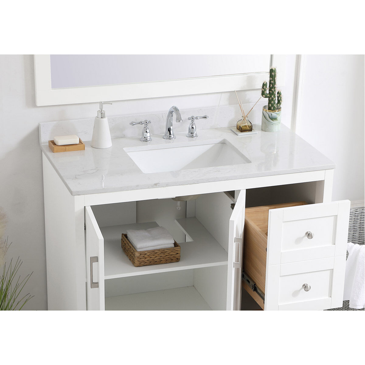 Backsplash 42 X 1 X 4 inch Calacatta White Bathroom Vanity Backsplash.