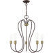 Lucerne 5 Light 24 inch Bronze with Antique Brass Accents Chandelier Ceiling Light
