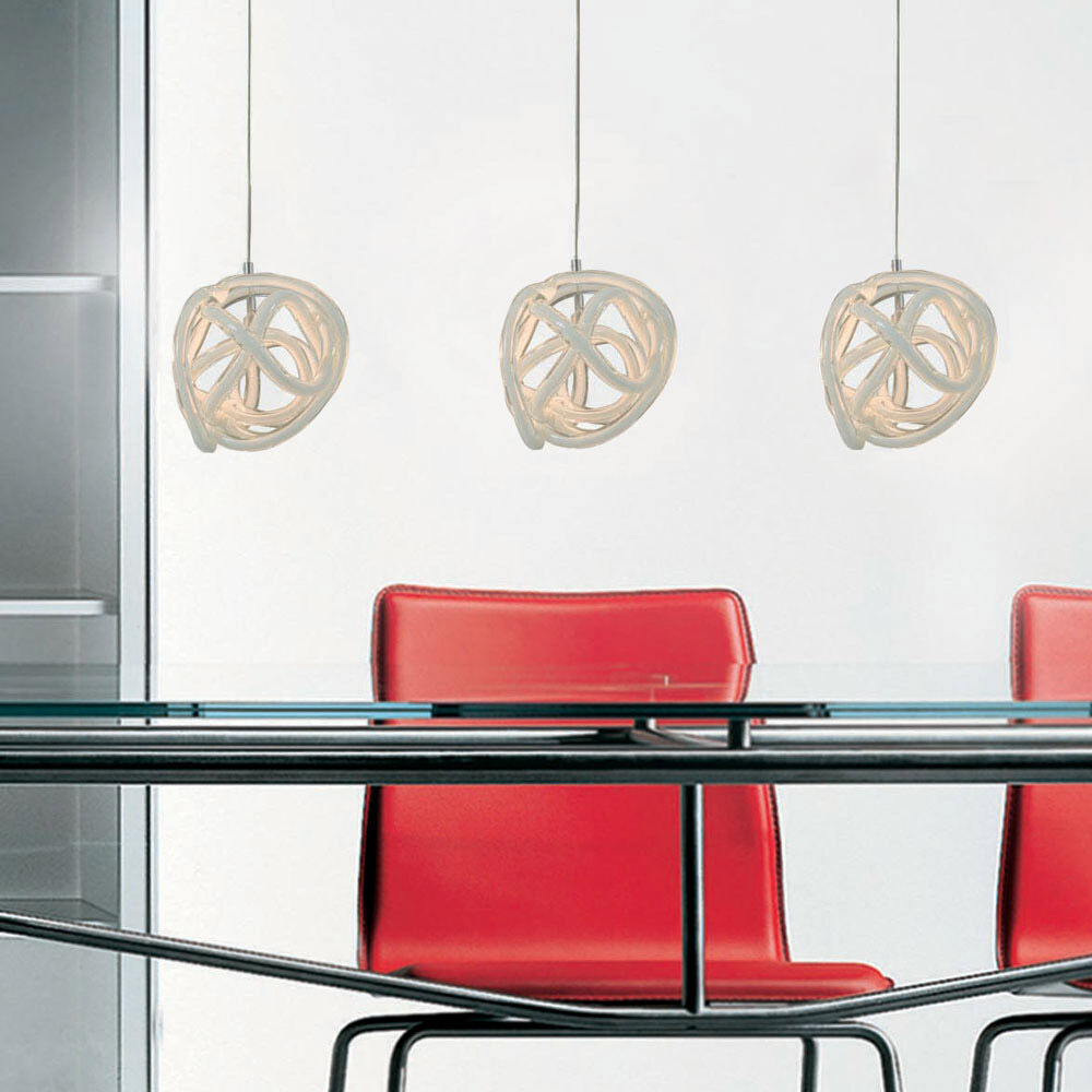 Envisage VI 1 Light 6 inch Satin Nickel Mini Pendant Ceiling Light in White Knot