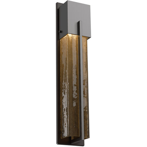 Outdoor Square Motif LED 23 inch Argento Grey Outdoor Sconce in 3000K LED, Bronze Granite, Tall Square