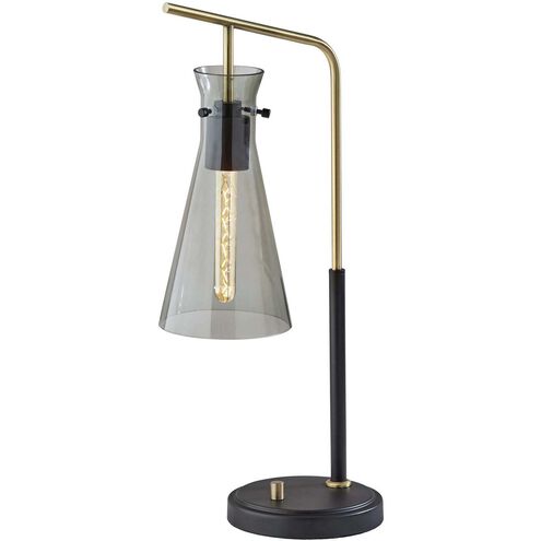 Walker 24 inch 40.00 watt Black and Antique Brass Desk Lamp Portable Light