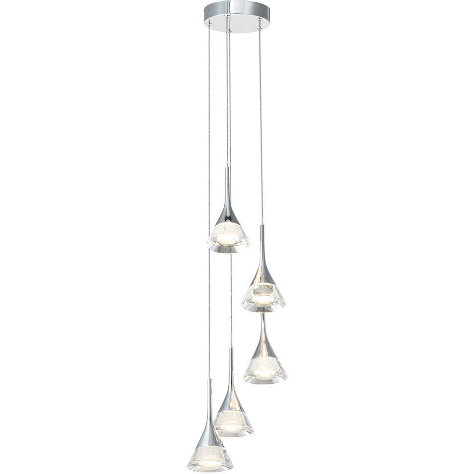 Artisan Collection/AMALFI Series 5 Light 11 inch Polished Chrome Pendant/Chandelier Ceiling Light