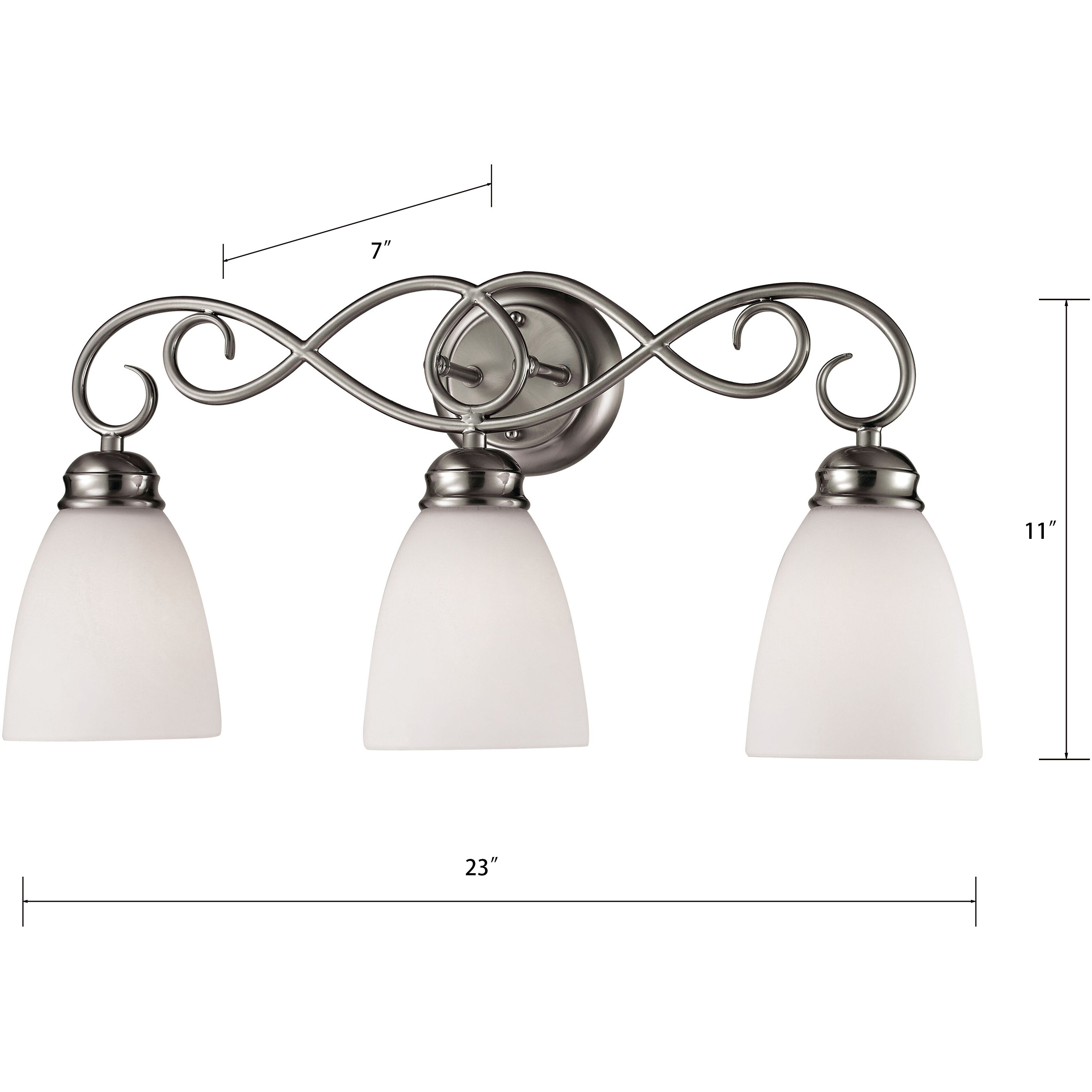 Chatham 3 Light 23 inch Brushed Nickel Vanity Light Wall Light