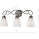 Chatham 3 Light 23 inch Brushed Nickel Vanity Light Wall Light