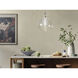 Laria 1 Light Polished Nickel Pendant Ceiling Light in Clear