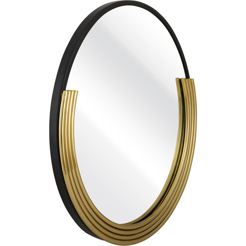 Beaman 24 X 24 inch Brass with Black and Clear Wall Mirror