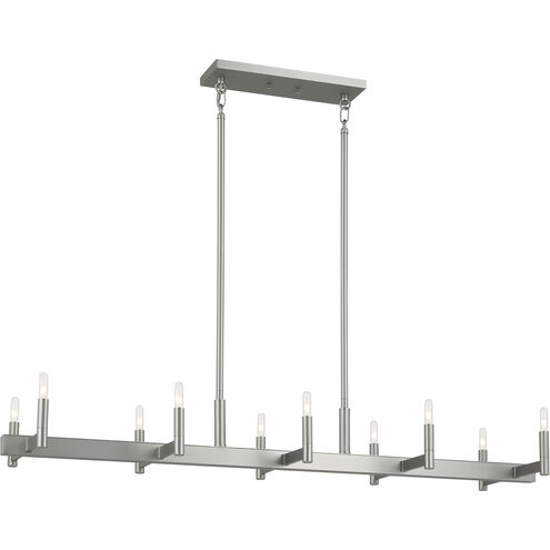 Erzo 10 Light 12.75 inch Satin Nickel Chandelier Ceiling Light, Single