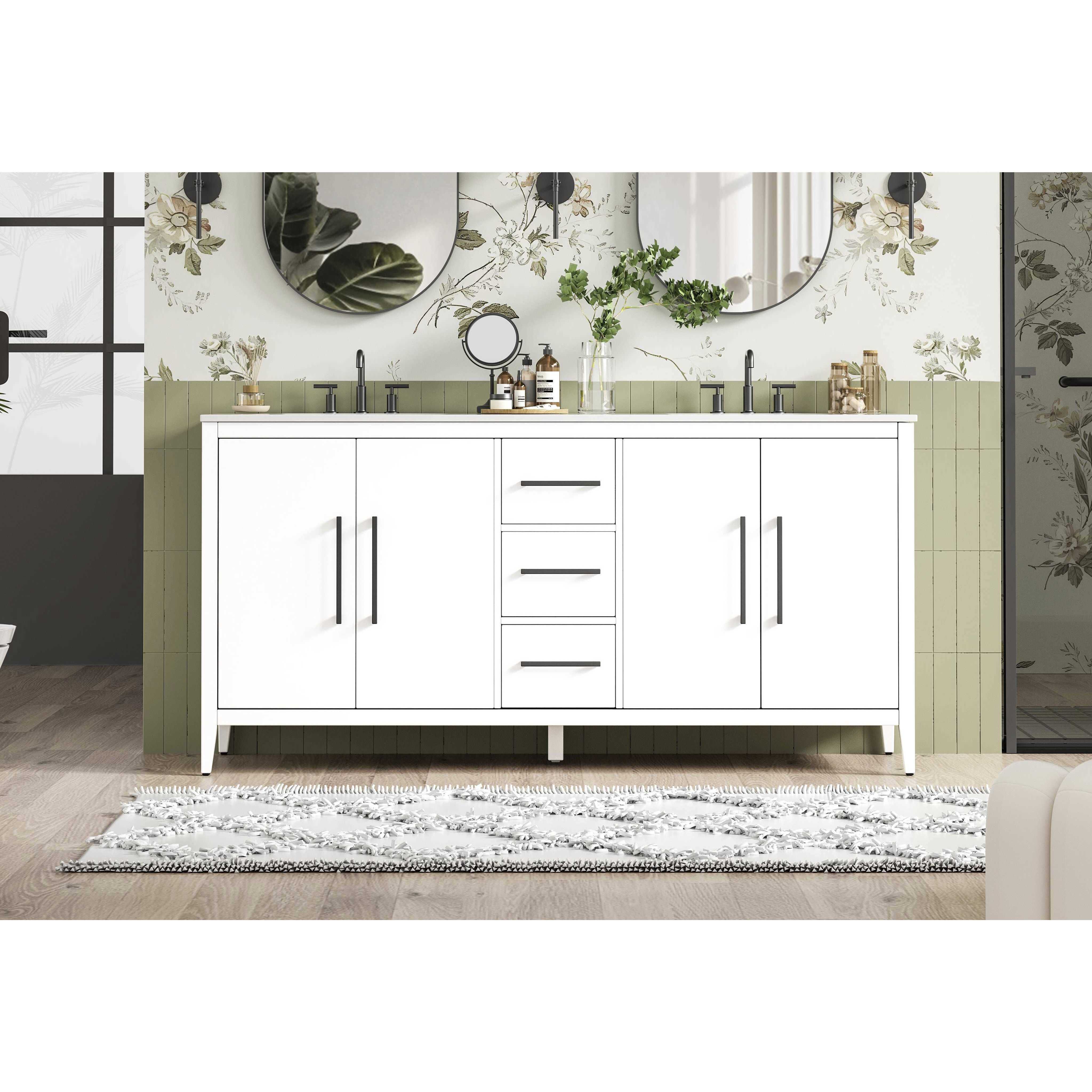 Millie 72 X 35 inch White Bathroom Vanity Cabinet