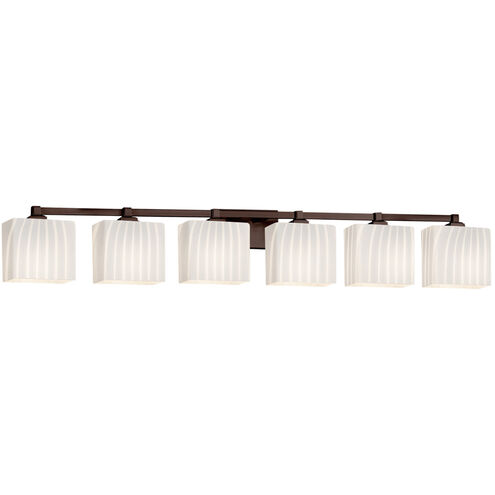 Fusion 6 Light 50.5 inch Dark Bronze Vanity Light Wall Light in Rectangle, Incandescent, Ribbon Fusion