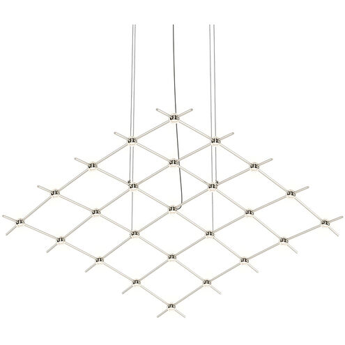 Constellation LED 122 inch Satin Nickel Pendant Ceiling Light in Clear Faceted
