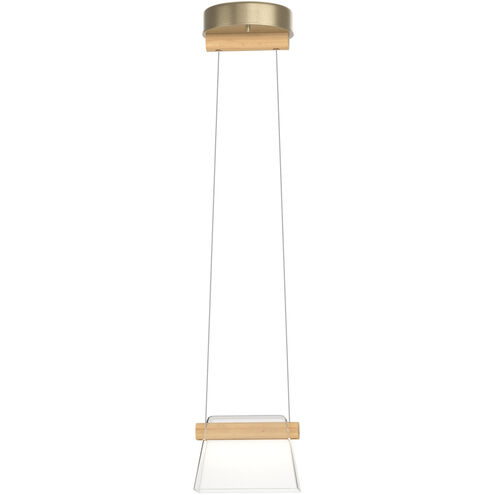 Cowbell LED 6.3 inch Soft Gold Mini Pendant Ceiling Light in Clear
