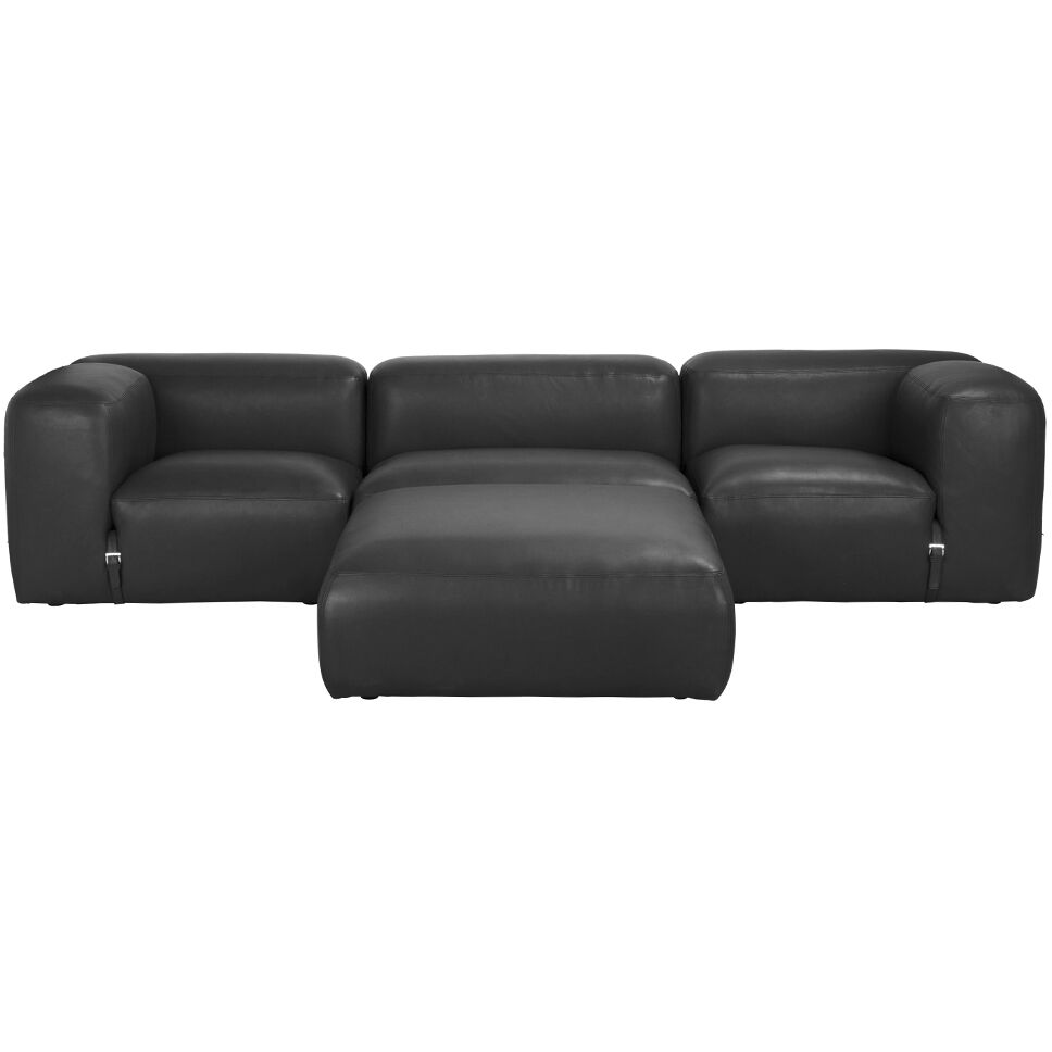 Augustus Santosa Matte Black Modular Sofa, Left Corner