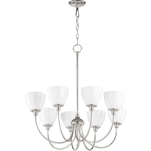 Celeste 8 Light 32 inch Polished Nickel Chandelier Ceiling Light, Opal