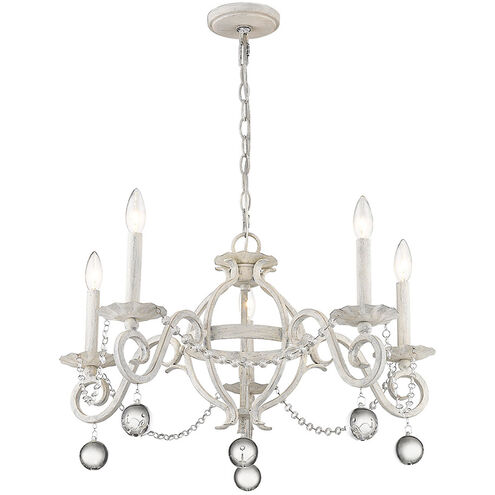 Callie 5 Light 26 inch Country White Chandelier Ceiling Light
