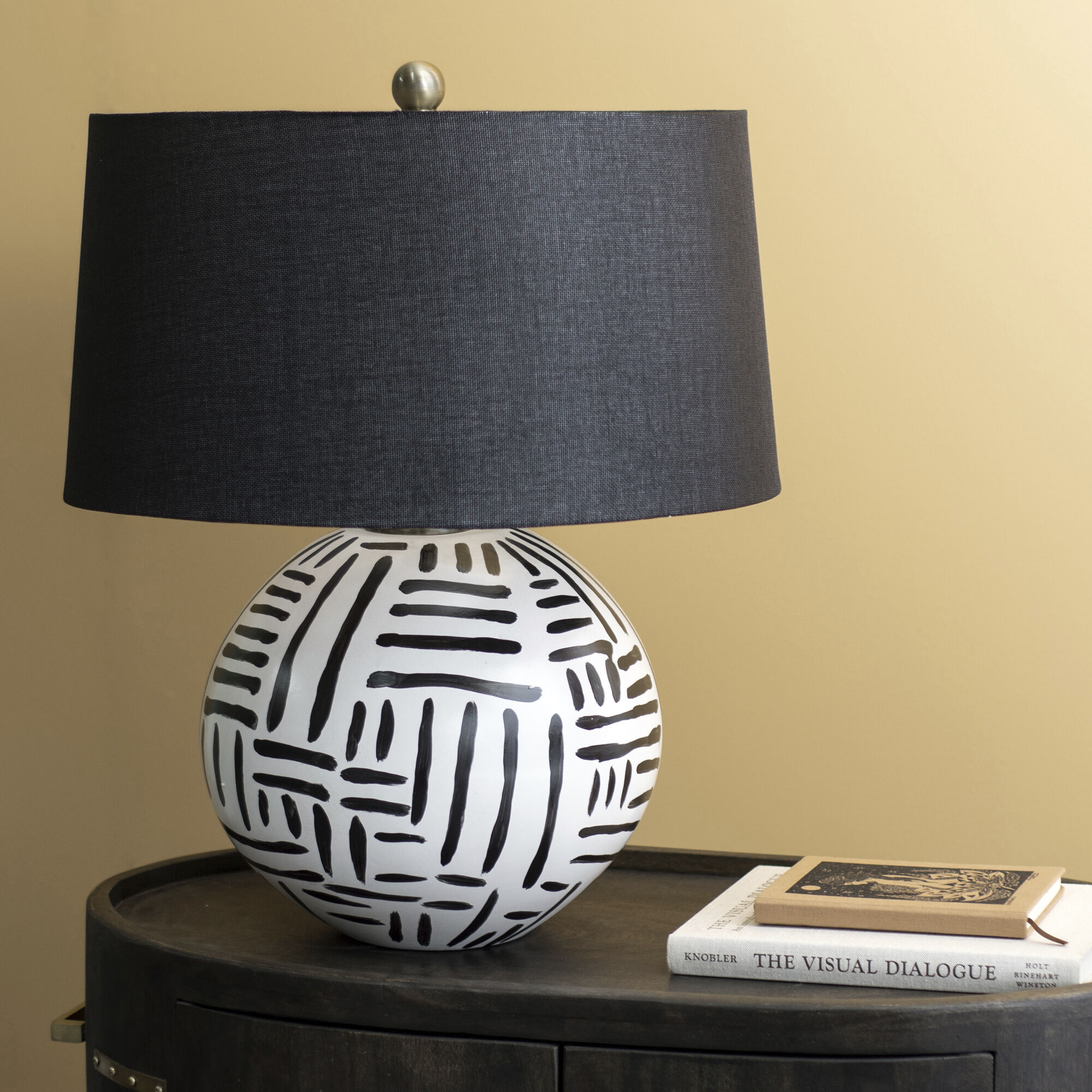 Cream and black lamp clearance