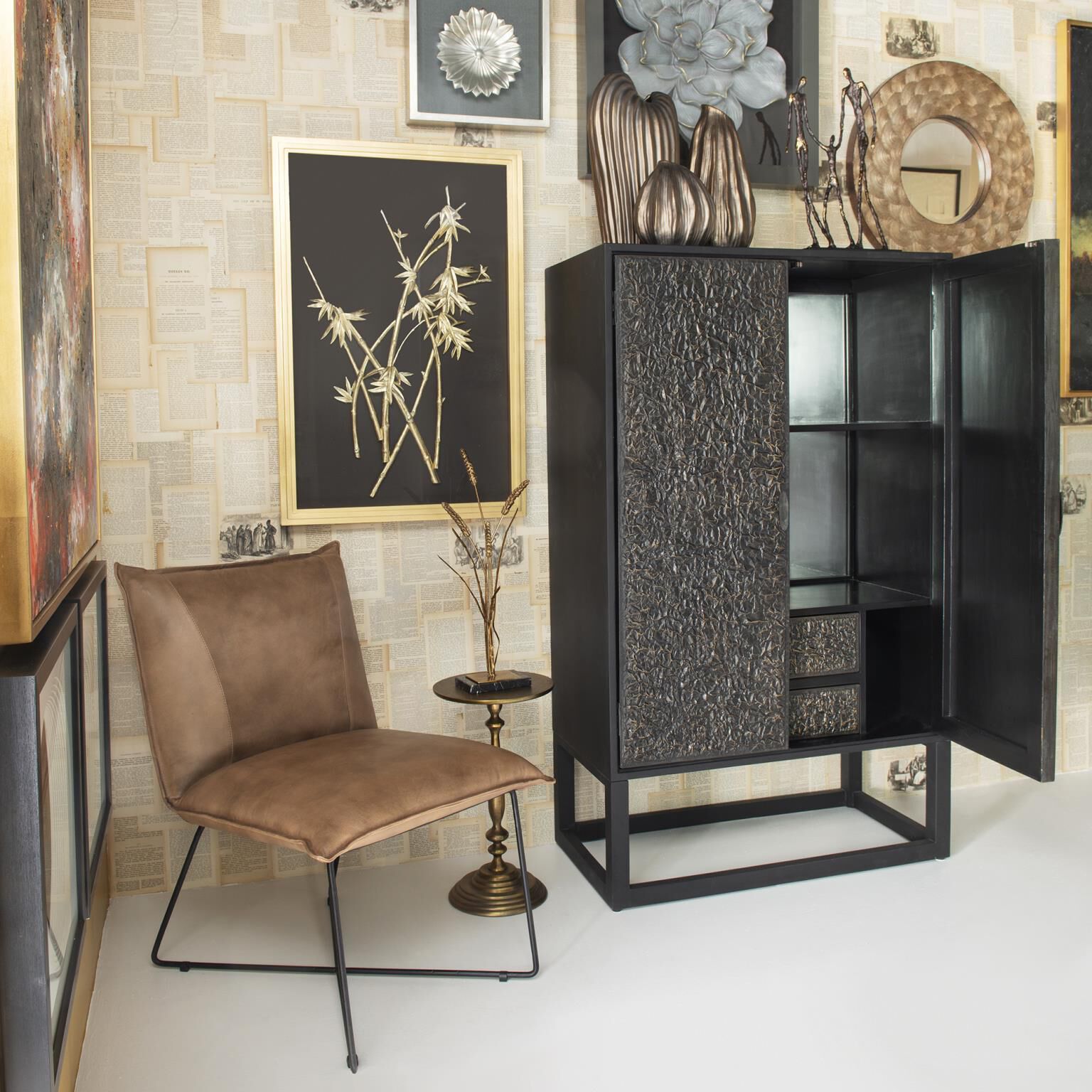 Glenn Bronze Bar Cabinet