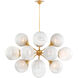 AERIN Cristol LED 40 inch Hand-Rubbed Antique Brass Chandelier Ceiling Light