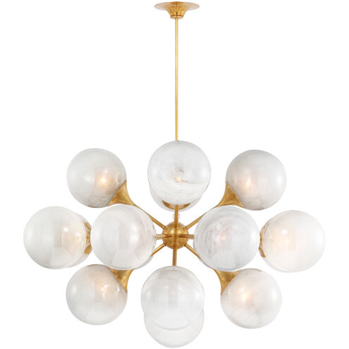 AERIN Cristol LED 40 inch Hand-Rubbed Antique Brass Chandelier Ceiling Light
