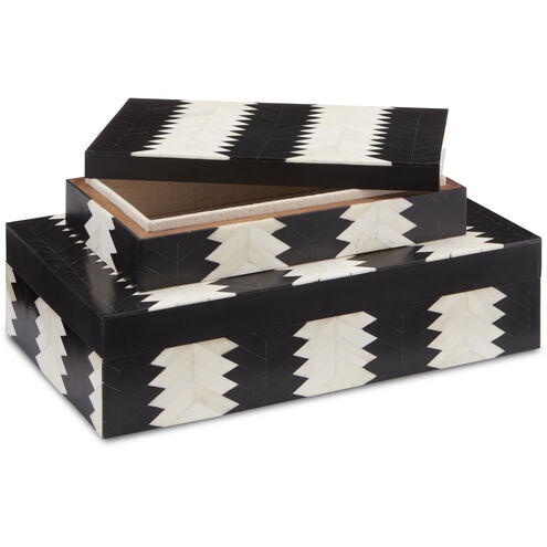 Arrow 12 inch Black/White/Natural Boxes, Set of 2