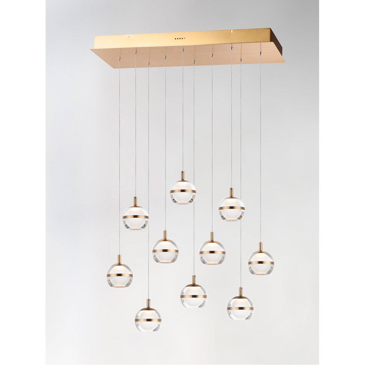 Swank LED 12.5 inch Natural Aged Brass Multi-Light Pendant Ceiling Light