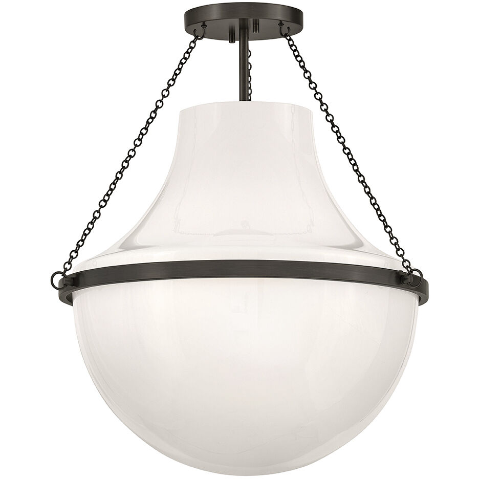 Collins 1 Light 20 inch Black Oxide Semi-Flush Mount Ceiling Light, Medium