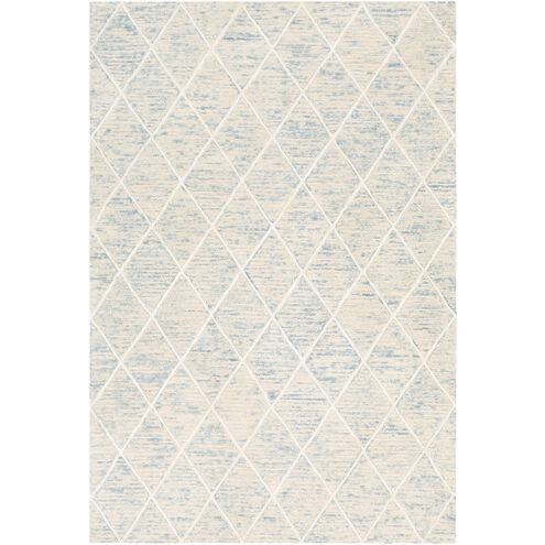 Eaton 108 X 72 inch Pale Blue/Denim/Ivory Handmade Rug in 6 x 9, Rectangle