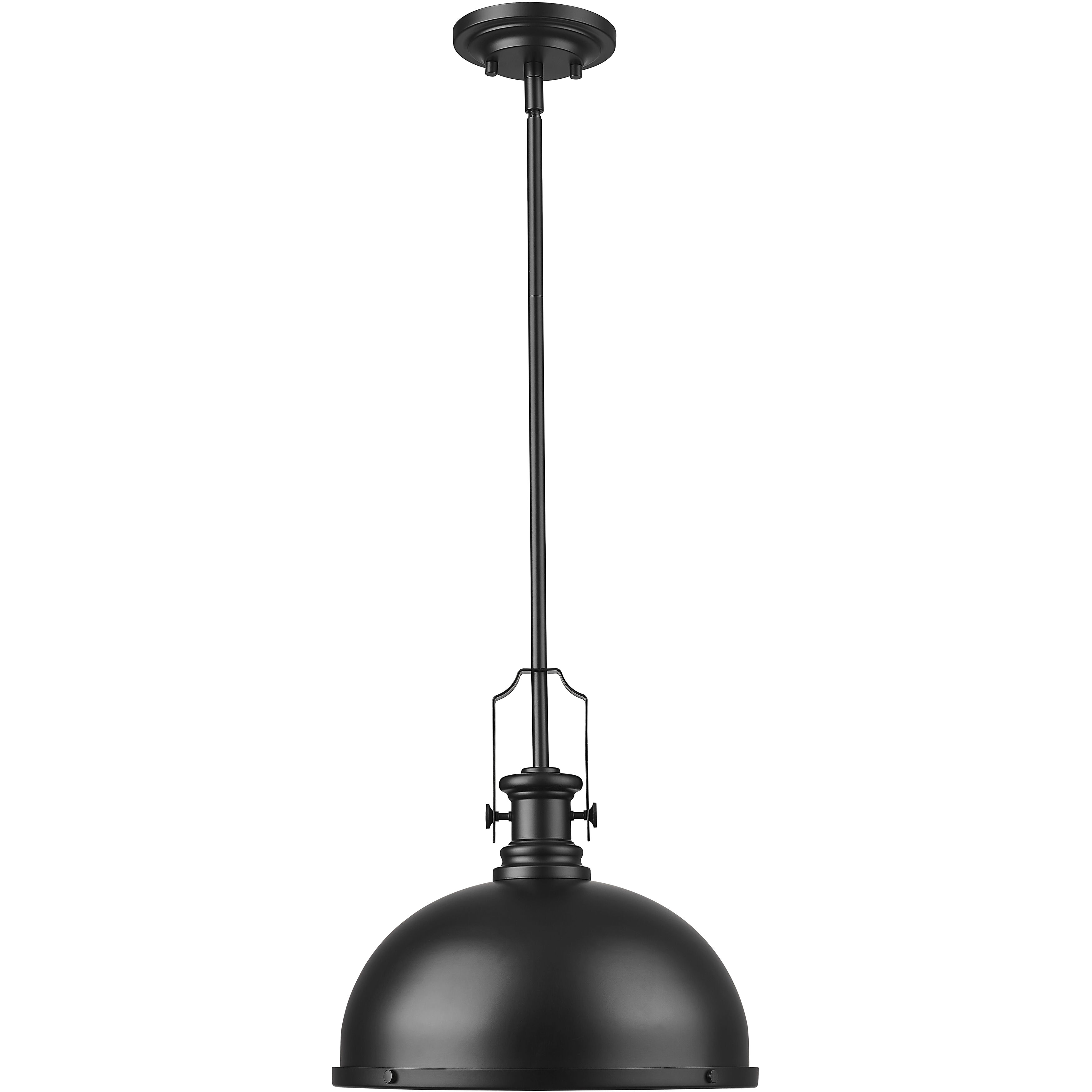 Melange 1 Light 13.25 inch Matte Black Pendant Ceiling Light in Matte Black Steel