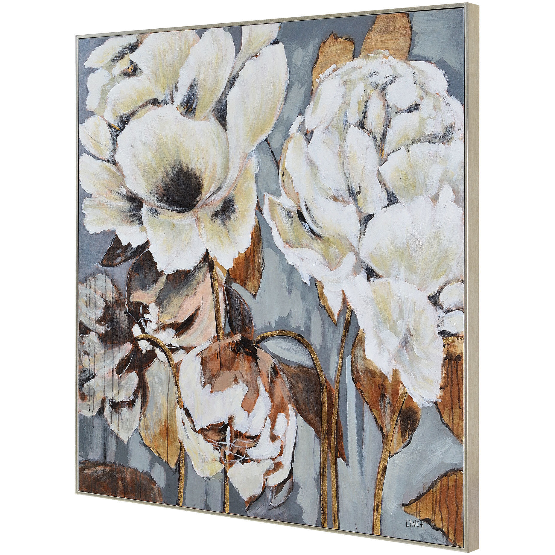 Fleurimont Texture and Gold Leaf Canvas Art