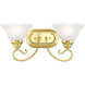 Coronado 2 Light 19 inch Polished Brass Bath Vanity Wall Light