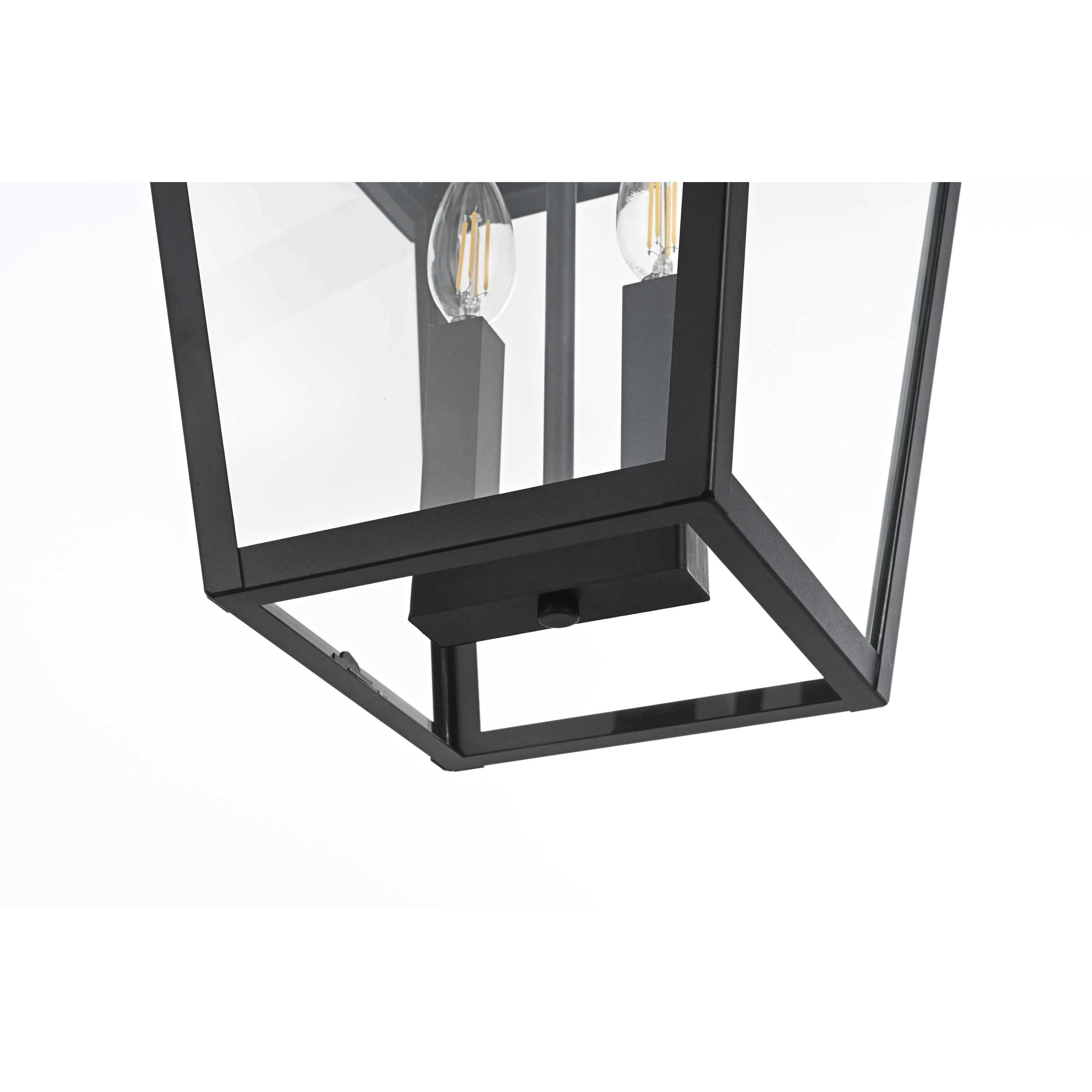 Frankford 2 Light 12 inch Black Outdoor Pendant