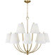 C&M by Chapman & Myers Marina 12 Light 40 inch Burnished Brass Chandelier Ceiling Light