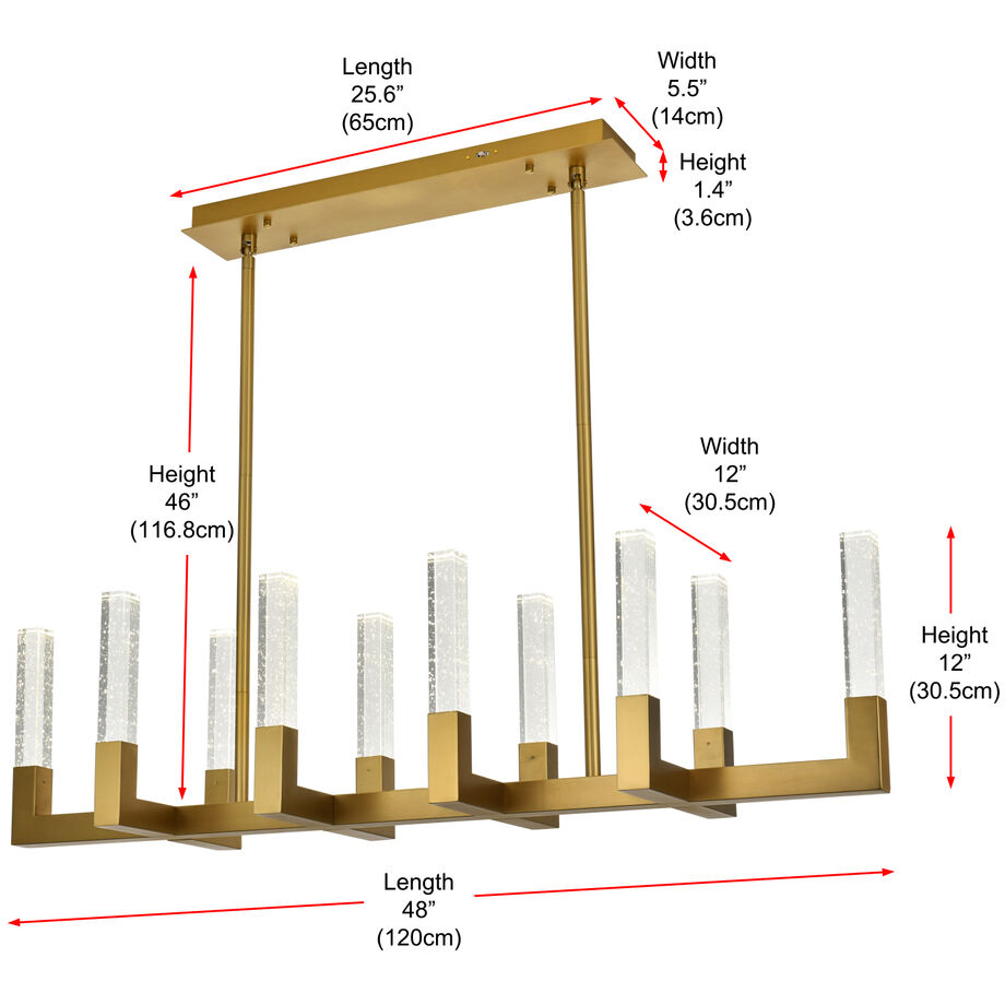 Noemi 10 Light 12 inch Satin Gold Pendant Ceiling Light