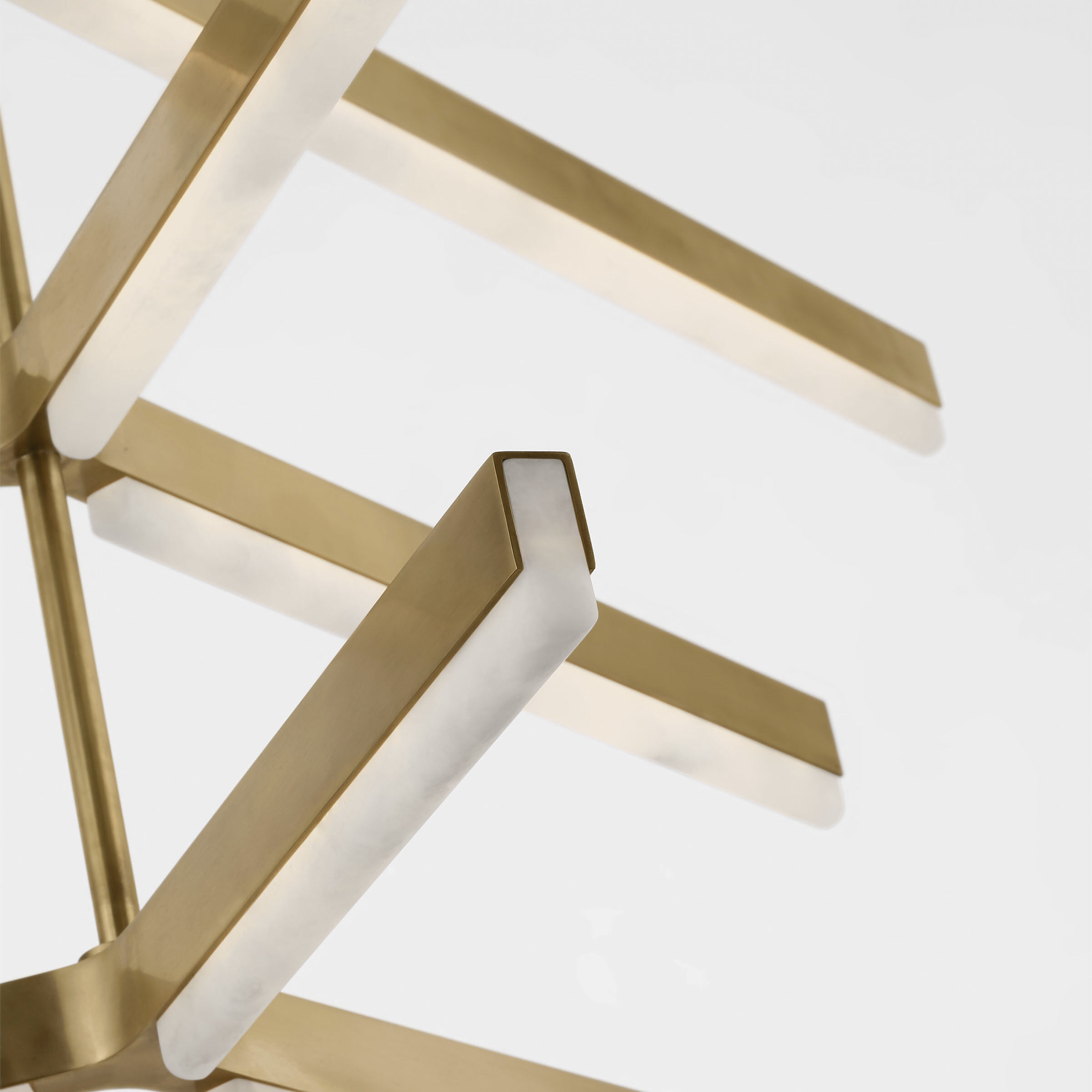 Kelly by Kelly Wearstler Linea LED 56 inch Hand Rubbed Antique Brass Three Tier Chandelier Ceiling Light