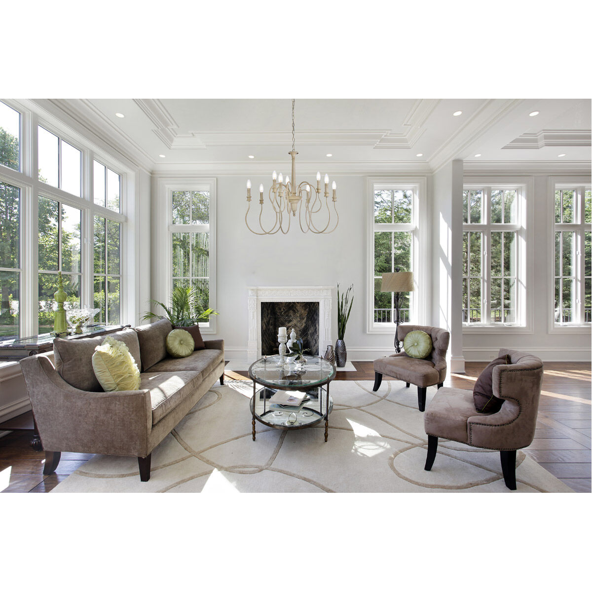 Flynx 9 Light 31 inch Weathered Dove Pendant Ceiling Light