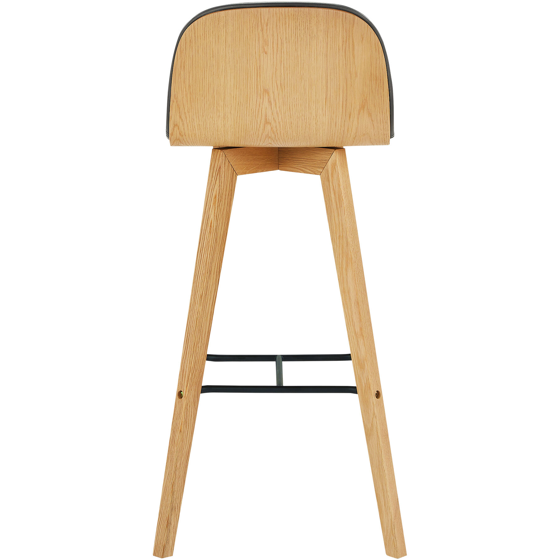 Napoli 37.5 inch Black Barstool, Leather