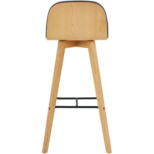 Napoli 37.5 inch Black Barstool, Leather
