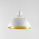 Dawn 1 Light 12 inch White and Satin Brass Single Pendant Ceiling Light