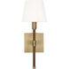 Katie 1 Light Time Worn Brass / Saddle Leather Wall Sconce Wall Light 
